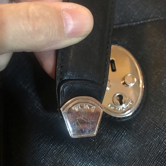 TUMI Villa Turin Black Canvas w/ Leather Trim Commute Shoulder Tote Bag #73105D2 - Picture 7 of 9